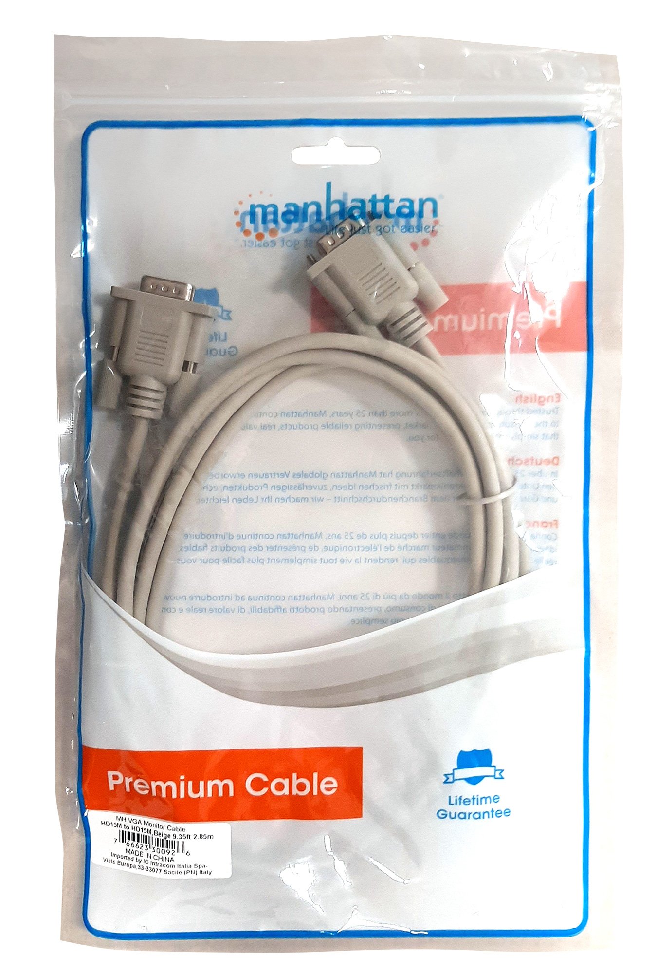 Cavo monitor VGA M/M 3 m - immagine 2
